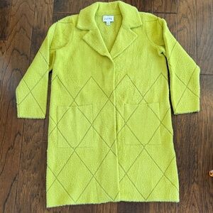 JOSEPH RIBKOFF notched collar coat in wasabi green sz L NWOT